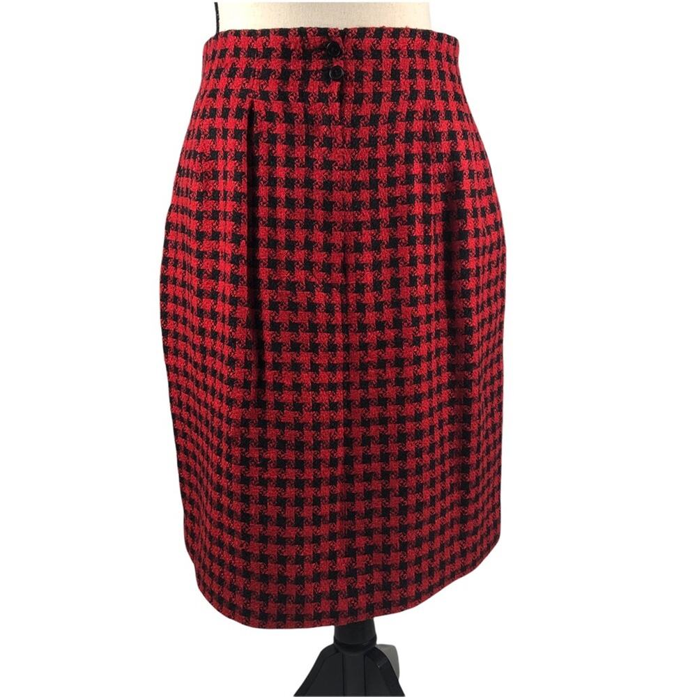 Doncaster black / red checkered Silk Skirt 8